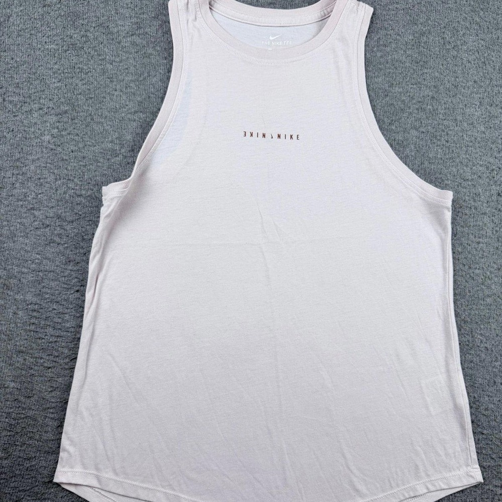 Nike The Nike Tee White Sleeveless Tank Top Women's Small S Dri-Fit Running Gym